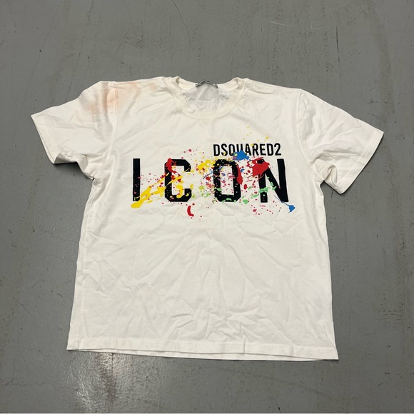 DSQUARED2 Classic White Tee paint splash - Picture 1 of 6